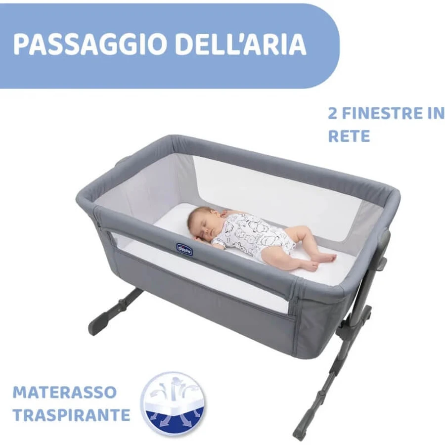 Chicco next2me essential – Beistellbett – Stone re_lux