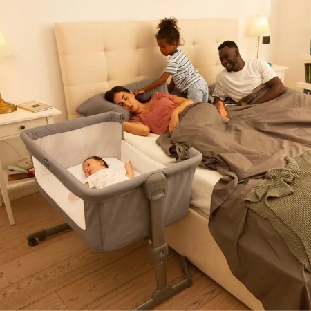 Chicco next2me essential – Beistellbett – Stone re_lux