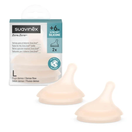 Suavinex zero.zero - 2 tetinas de silicona anticólicos, a partir de los 6 meses