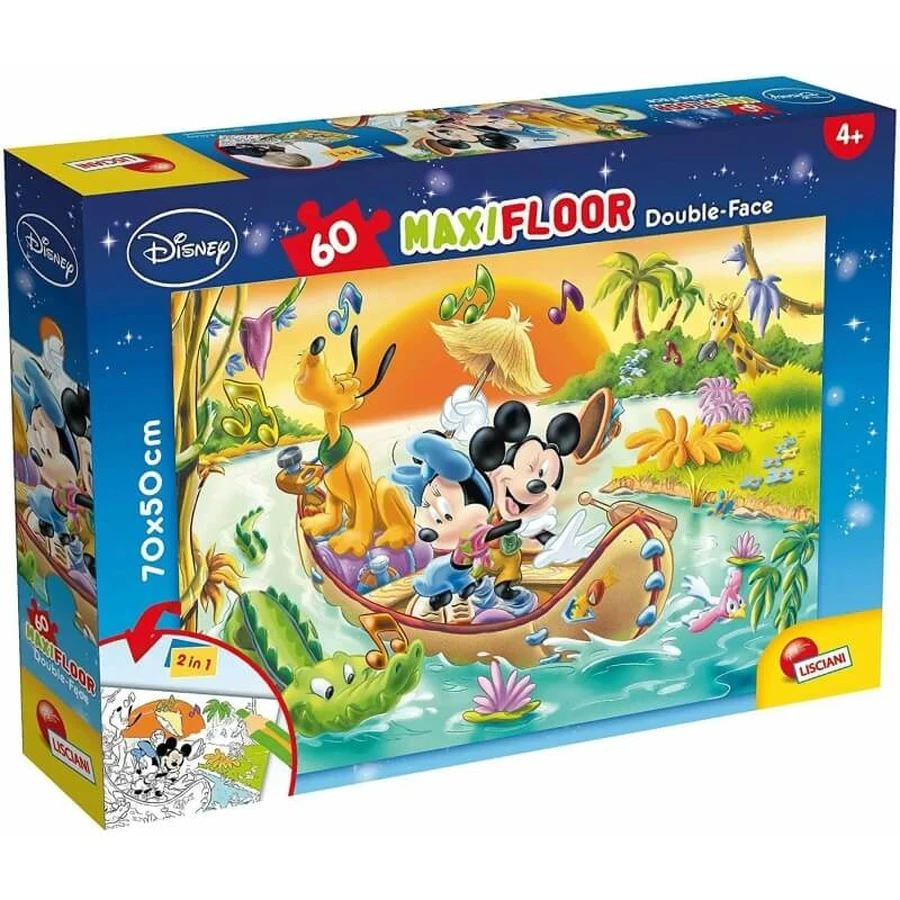 Lisciani dubbelzijdige Mickey-maxipuzzel van 60 stukjes