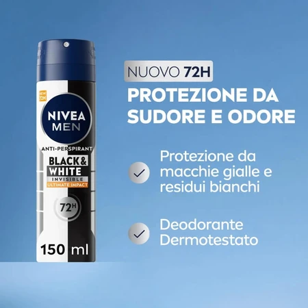 Nivea Men Black &amp; White Invisible - Antitranspirant-deodorant in sprayvorm, 150 ml