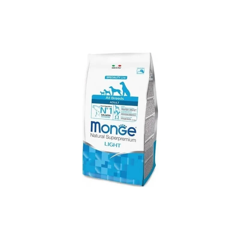 Monge All Breeds Adult Light - Droogvoer voor honden met zalm en rijst, 2,5 kg
