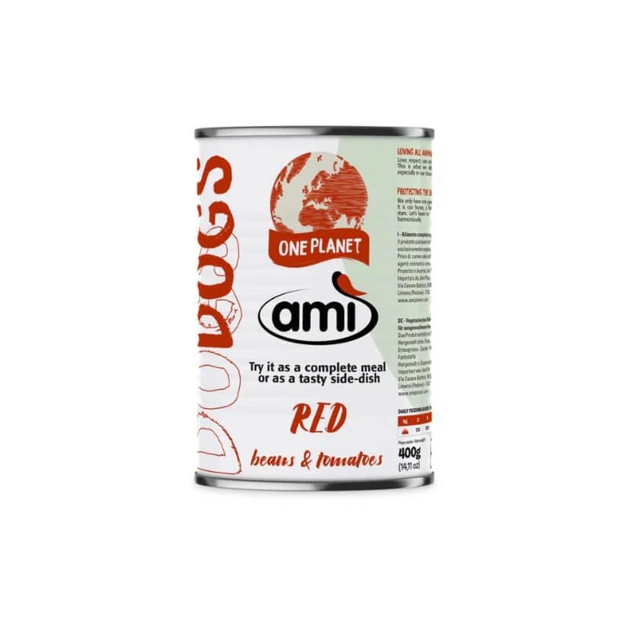 Ami: de natuurlijke keuze Ami Dog Rode bonen en tomaten – Nat hondenvoer op groentebasis, 400 g