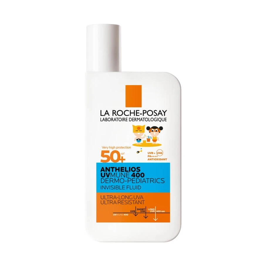 La Roche-Posay, cremă solară pentru copii cu SPF 50+, invizibilă, Anthelios UVMune 400, Dermo-Pediatrics, protecție foarte ridicată, 50 ml