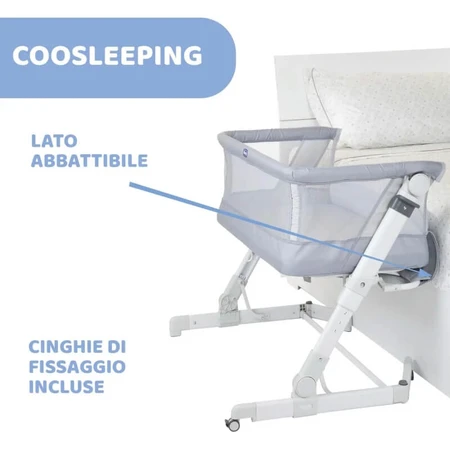Chicco next2me popup – Beistellbett in „Grey Mist“