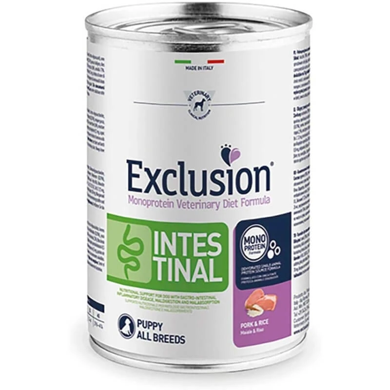 Exclusion Intestinal Puppy Varkensvlees & Rijst - Compleet dieetvoeding voor puppy’s met darmklachten, 400 g