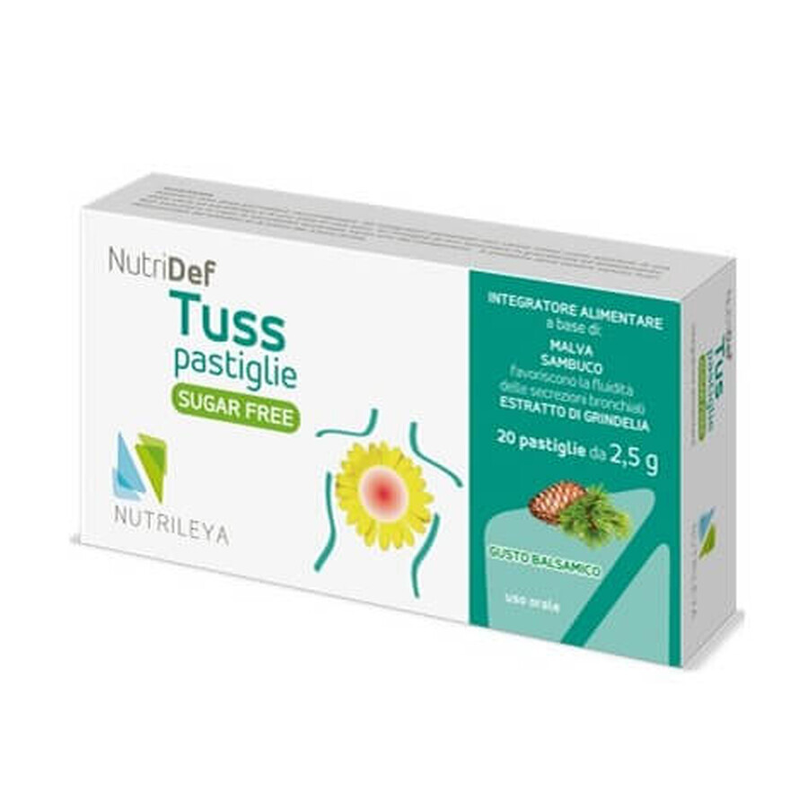 Nutridef Tuss mit Pinienextrakt ohne Zucker, 20 Tabletten, Nutrileya