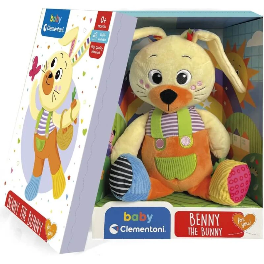 Clementoni Benny the bunny – jucărie de pluș pentru copii de la 0 luni în sus