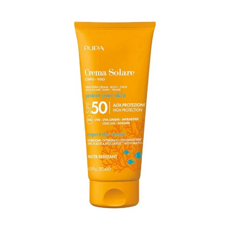 Pupa SPF 50 Zonnebrandcrème voor gezicht en lichaam, hoge beschermingsfactor, 200 ml