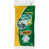 Bic 2 Sensitive – 5 wegwerpscheermesjes met dubbel mesje voor een gladder scheerresultaat