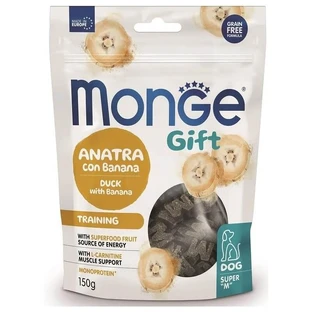 Monge Gift Super Training Duck & Banana - Aanvullend voer voor volwassen honden van middelgroot formaat, 150 g