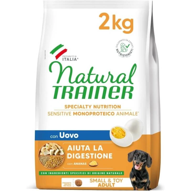 Natural Trainer Sensitive Glutenvrij & Eivrij - Volledig voer voor volwassen kleine en toy-honden, 2 kg