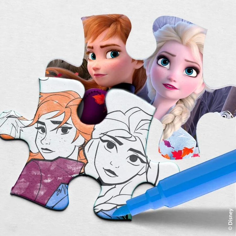 Lisciani Disney Frozen - Maxi-vloerpuzzel van 150 stukjes met een kleurplaat op de achterkant
