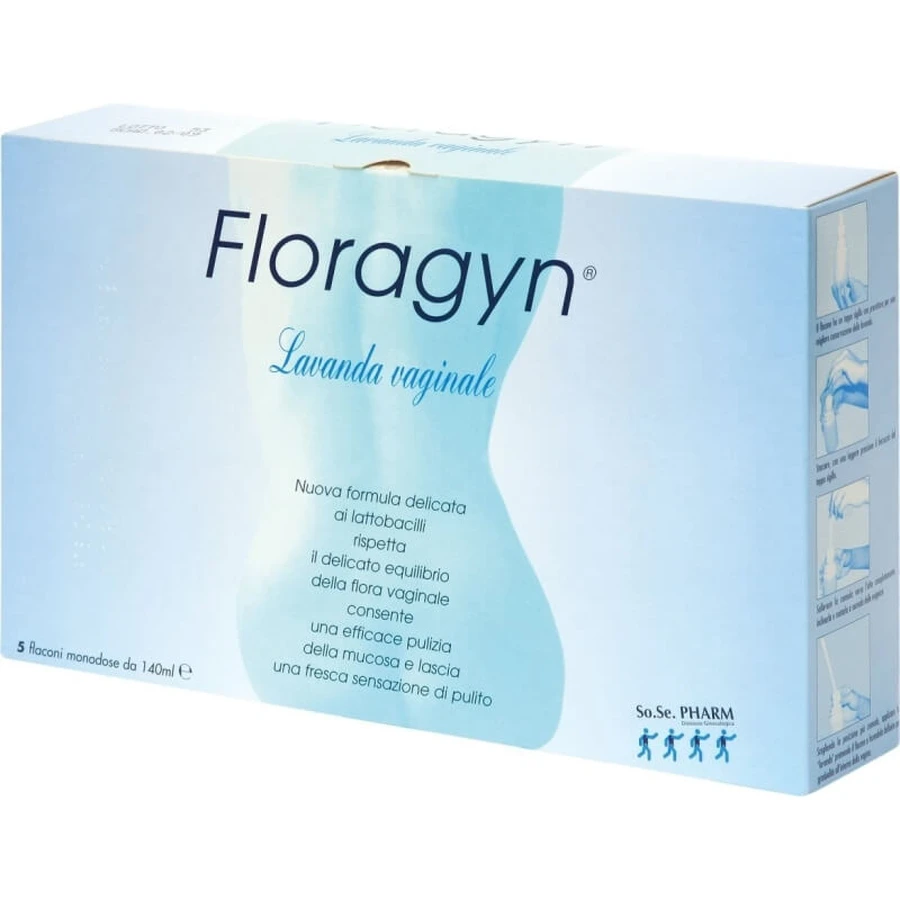 So.se.pharm Floragyn - lavanda vaginale monouso 5 flaconi da 140 ml (confezione danneggiata)