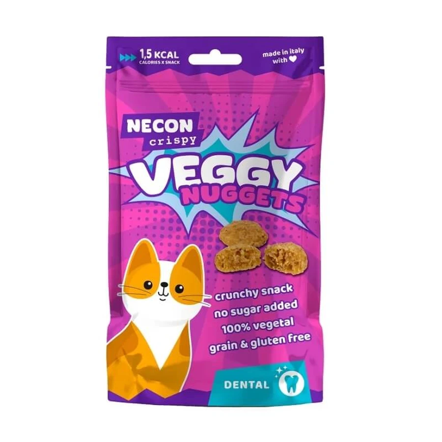 Necon Pet Food Veggy Nuggets Dental Cat - Complementary Cat Snack for Oral Hygiene, 85 g