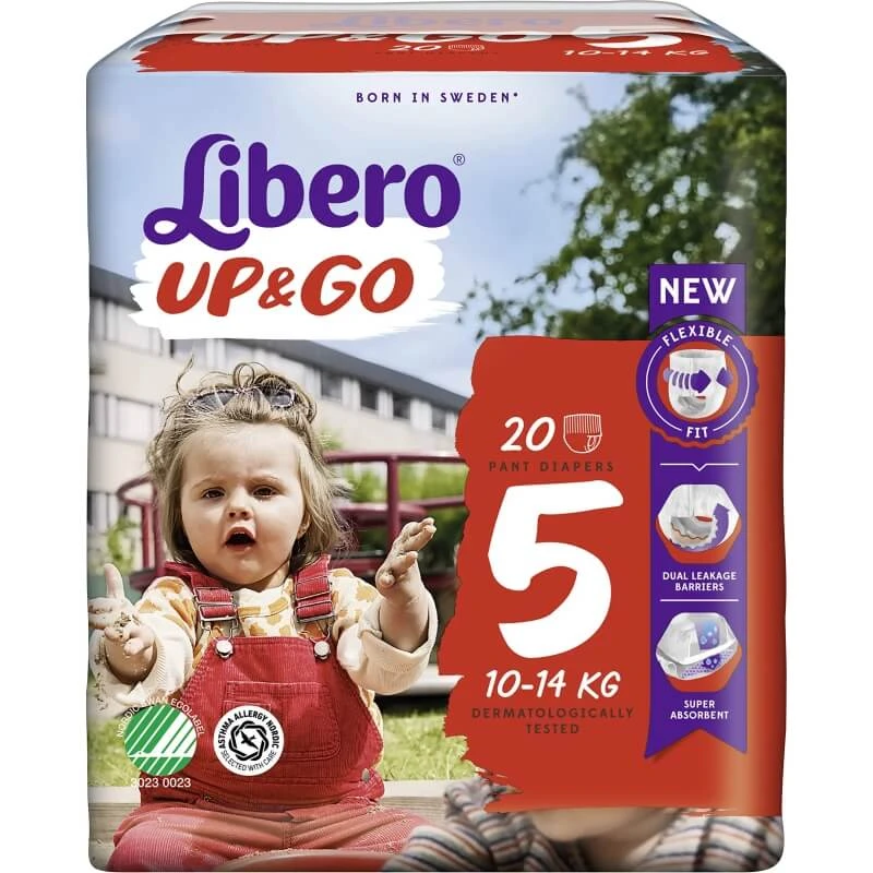 Libero Up&amp;go-luiers, maat 5 (10–14 kg), 1 pak van 22 luiers