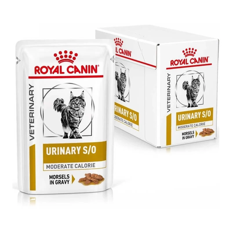 Royal Canin Urinary S-O Moderate Calorie - Volledig voer voor katten met struvietstenen, 12 zakjes van elk 85 g