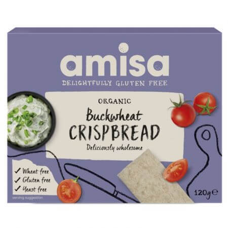 Buckwheat organic gluten-free wholegrain buckwheat bread, 120 g, Amisa