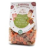 Pasta for children with red lentil flour and green peas, 250g, Pasta Natura