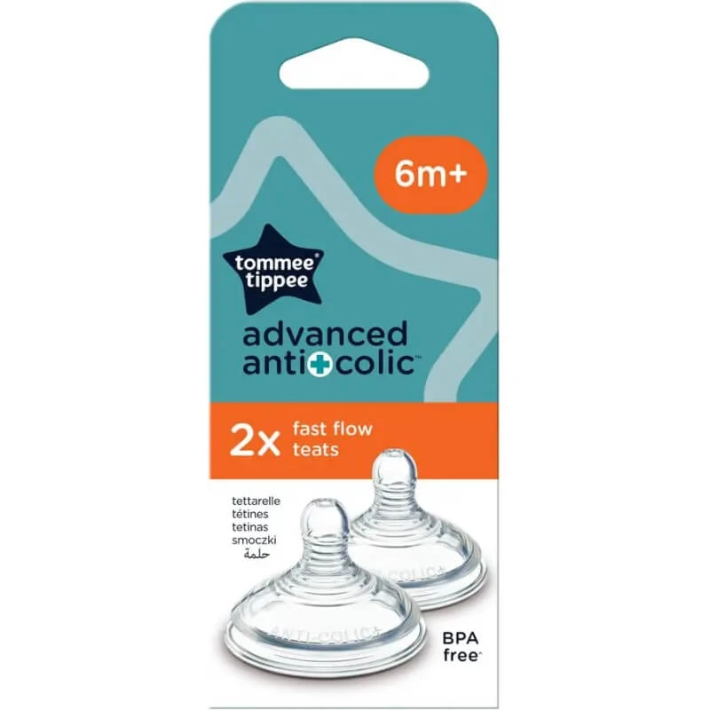 Tommee Tippee Advanced Anti-Colic – 2 spenen met snelle doorstroming, vanaf 6 maanden.
