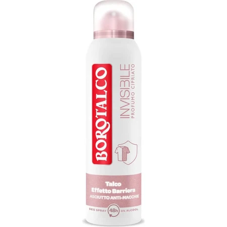 Borotalco Invisible cu parfum de pudră – deodorant spray cu eficacitate de 48 de ore, 150 ml
