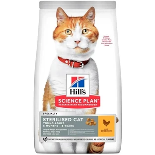 Hill's Science Plan Young Adult Sterilized Cat - Droogvoer voor katten met kip, 10 kg