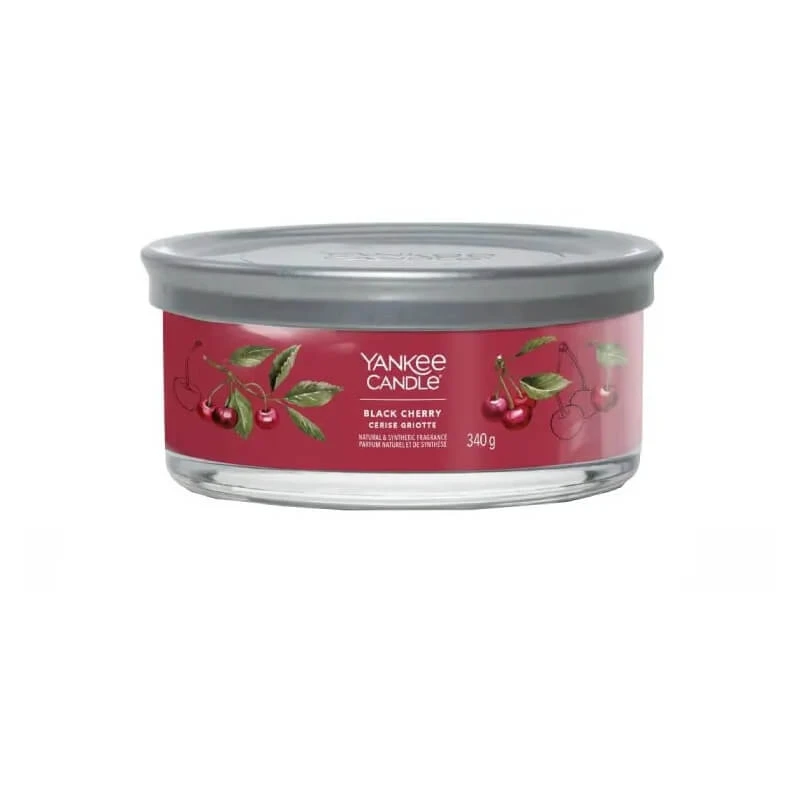 Yankee Candle Black Cherry - Signature-kaars in een glas met 5 lonten, 340 g