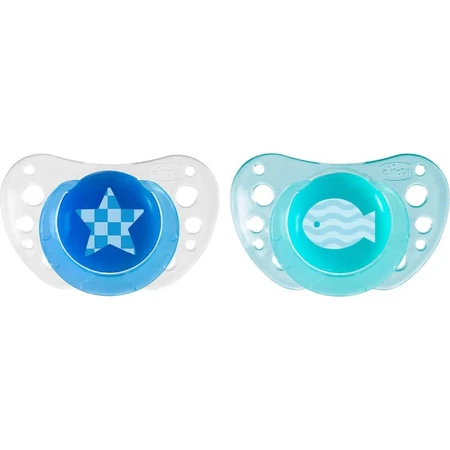 Chicco Physio Air Boy Silikon-Schnuller, 6–12 Monate, 2er-Pack
