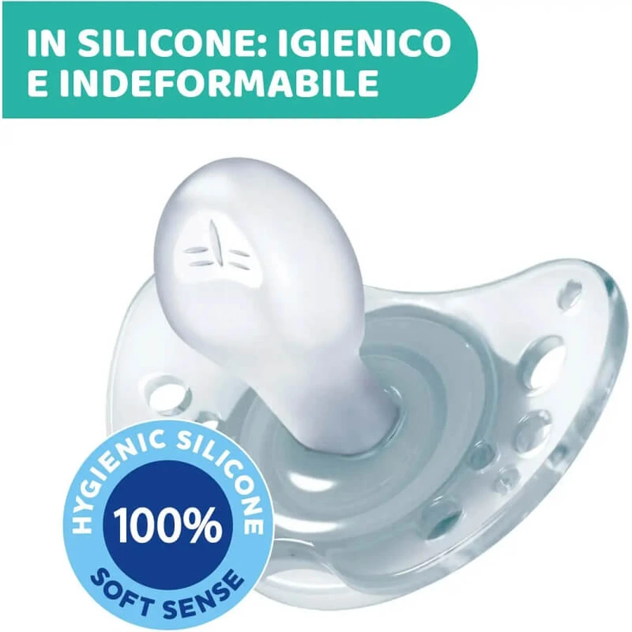 Chicco Physio Air Boy Silikon-Schnuller, 6–12 Monate, 2er-Pack
