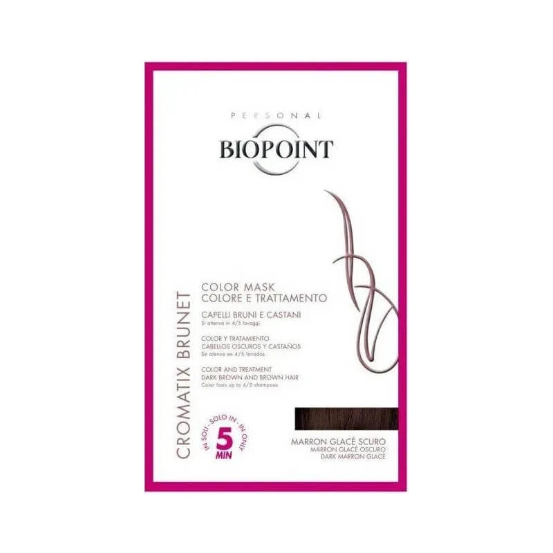 Biopoint Chromatix Color Treatment: Kleurbehandelingsmasker voor 5 minuten, 30 ml, Dark Maron Glace’