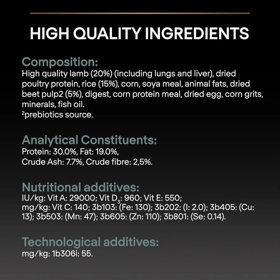 Purina Pro Plan Sensitive Digestion Lamb - Complete Food for Medium-Sized Puppies, 3 kg