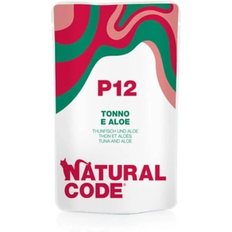 Natural Code P12 Tonijn en Aloë - Compleet voer voor volwassen katten, 70 g