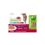 Natural trainer Adult bocconcini multipack tonno e manzo - mangime completo per gatti adulti 12 bustine x 85 gr