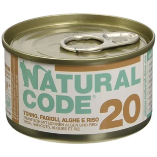 Natural Code 20 Tonijn, bonen, zeewier en rijst – Compleet voer voor volwassen katten, 85 g