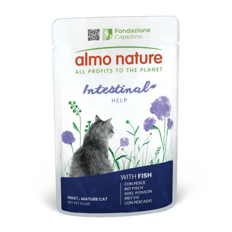 Almo Nature Holistic Digestive Help Fish - Compleet voer voor katten met een gevoelige spijsvertering, 70 g