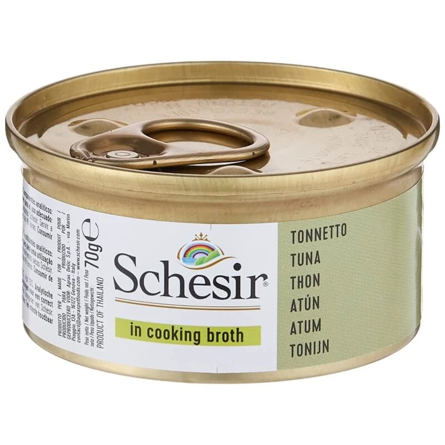 Schesir Tonnetto in brodo di cottura - alimento umido per gatti adulti 70 gr