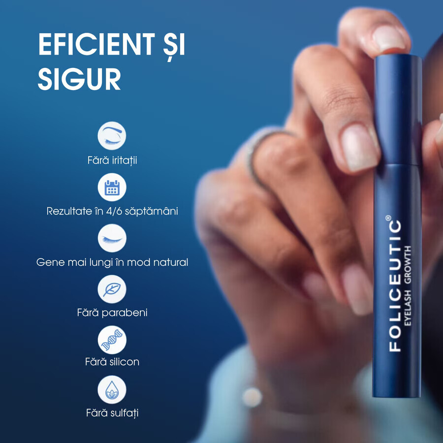 Sérum pour la croissance et l'épaississement des cils, 4 ml, Foliceutic