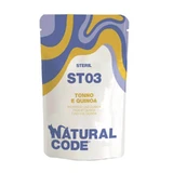 Natural Code St03 Thunfisch und Quinoa – Ergänzungsfuttermittel für kastrierte erwachsene Katzen, 70 g