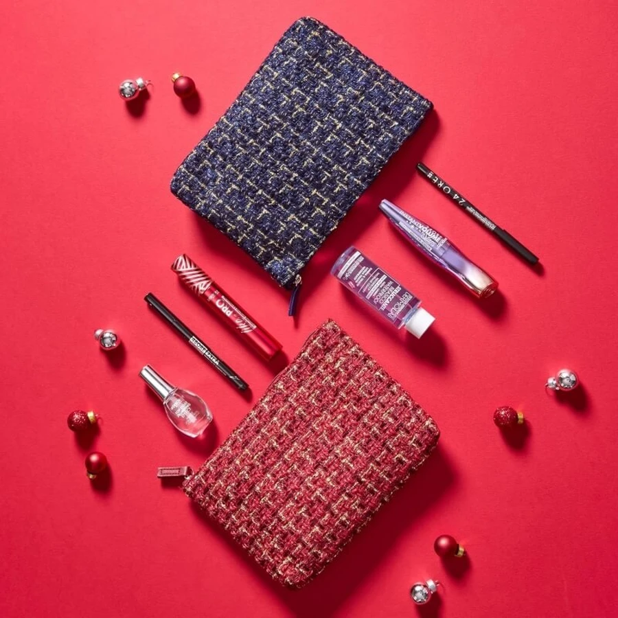 Deborah Kit sguardo perfetto - mascara instant maxi volume + matita occhi 24ore black + struccante bifasico + pochette