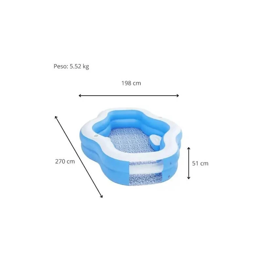 Bestway Piscina gonfiabile con finestra trasparente 270 x 198 x 51 cm