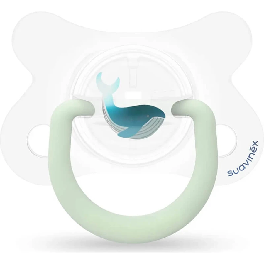 Suavinex Night &amp; Day Whale – 2 Silikon-Schnuller für Babys im Alter von 4 bis 18 Monaten