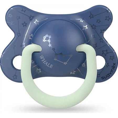 Suavinex Night &amp; Day Whale – 2 Silikon-Schnuller für Babys im Alter von 4 bis 18 Monaten
