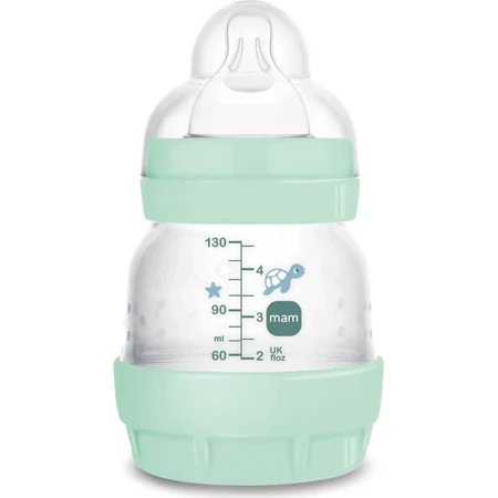 Mam Easy Start Anti-Colic - Babyfles voor 0 maanden en ouder met siliconen speen, 130 ml, lichtblauw