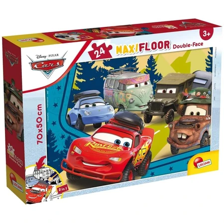 Lisciani Disney Cars - 24-delige dubbelzijdige maxi-vloerkleurenpuzzel