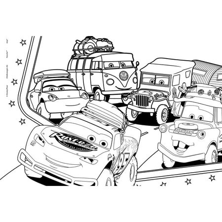 Lisciani Disney Cars - 24-delige dubbelzijdige maxi-vloerkleurenpuzzel