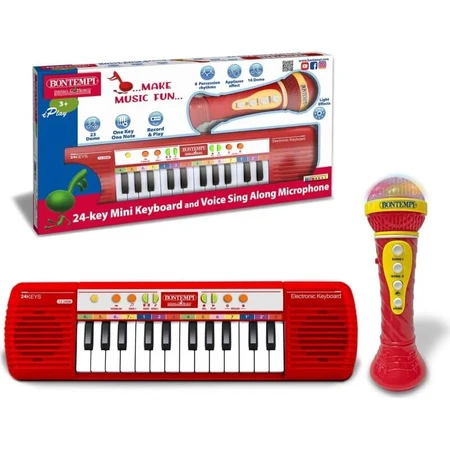 Bontempi Mini-Keyboard- und Karaoke-Mikrofon-Set – Spielzeug-Keyboard