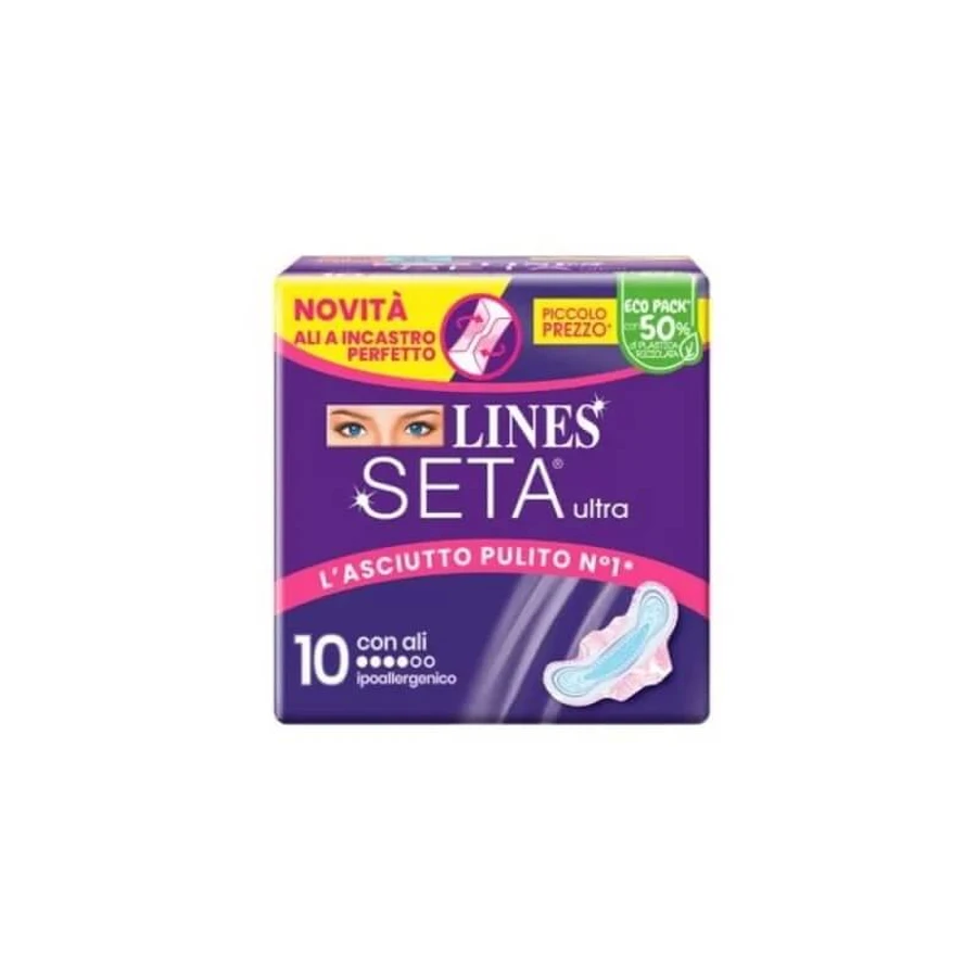 Lines Ultra Silk - 10 maandverbanden met vleugels voor een normale menstruatie