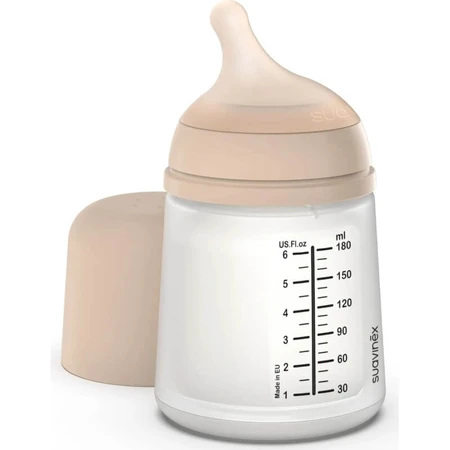 Suavinex zero zero slow +0m - biberon anticolica con flusso lento 180 ml - light nude