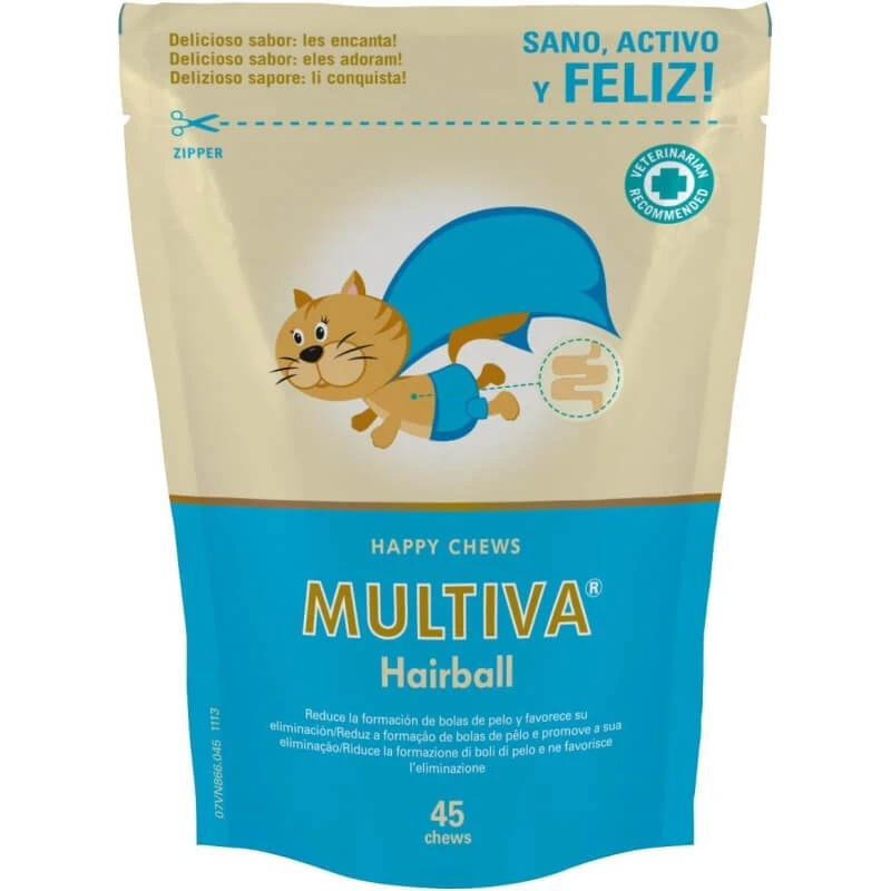 Vetnova Multiva Hairball - Supplement voor katten, 45 kauwsnacks