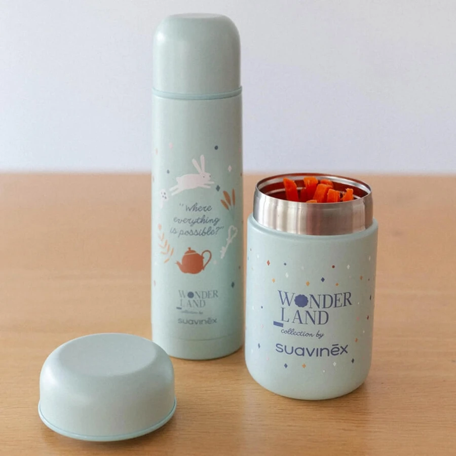 Suavinex Wonderland thermosfles van 500 ml voor vloeistoffen - lichtblauw